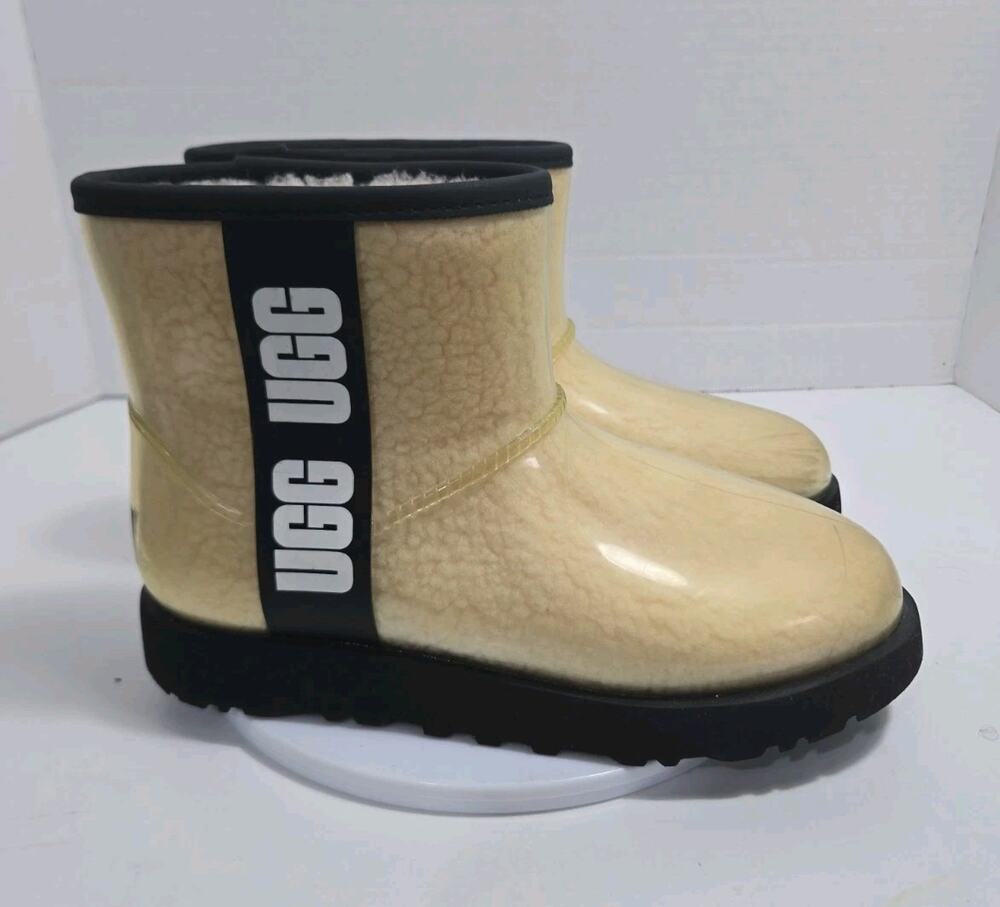 UGG Classic Clear Mini 1113190 Natural Black Boots Women's Size 6